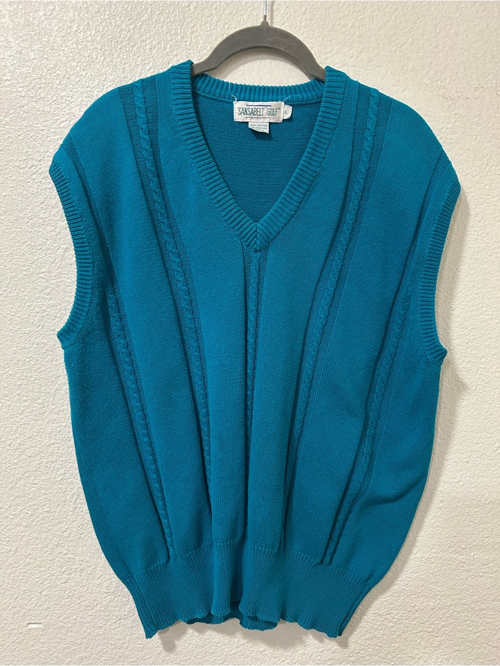 Teal V-Neck Knit Sweater Vest